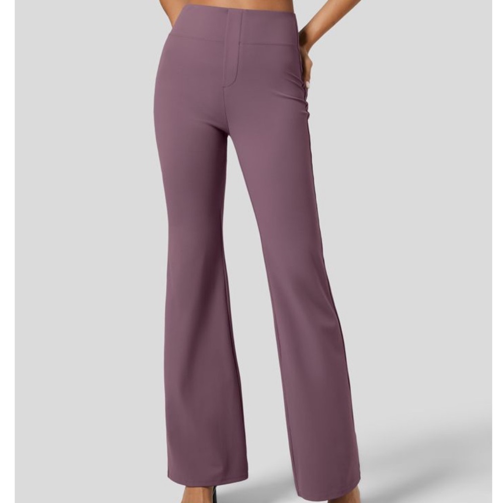 Halara Flex SculptKnit High Waisted Back Side Pocket Slight Flare Work Pants